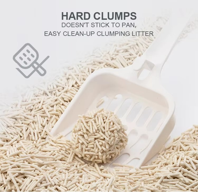 OEM Premium Plant Cat Sand (Tofu Cat Litter) – Dust Free, Green Tea Scent, 6L. Eco, Easy Clean, 2mm Stripe Shape, Clumping.