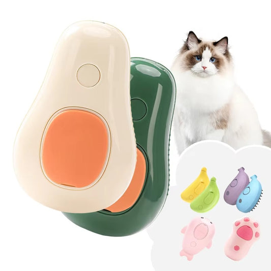 3-in-1 Electric Pet Steam Brush (Green/Yellow) – Custom Labels, Avocado Formula, for Dogs & Cats