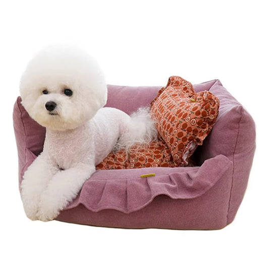 Custom Calming Pet Sofa Bed (for Cats & Dogs) – Removable, Washable, Memory Foam, Luxury Pillow