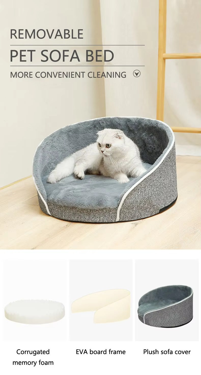 Wholesale Calming Round Cat Pet Sofa Bed – Removable, Washable, Memory Foam, Plush