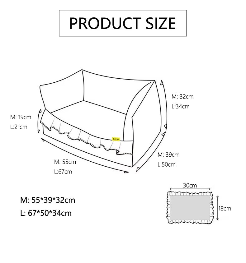 Custom Calming Pet Sofa Bed (for Cats & Dogs) – Removable, Washable, Memory Foam, Luxury Pillow