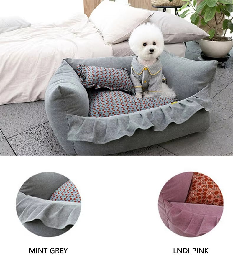 Custom Calming Pet Sofa Bed (for Cats & Dogs) – Removable, Washable, Memory Foam, Luxury Pillow