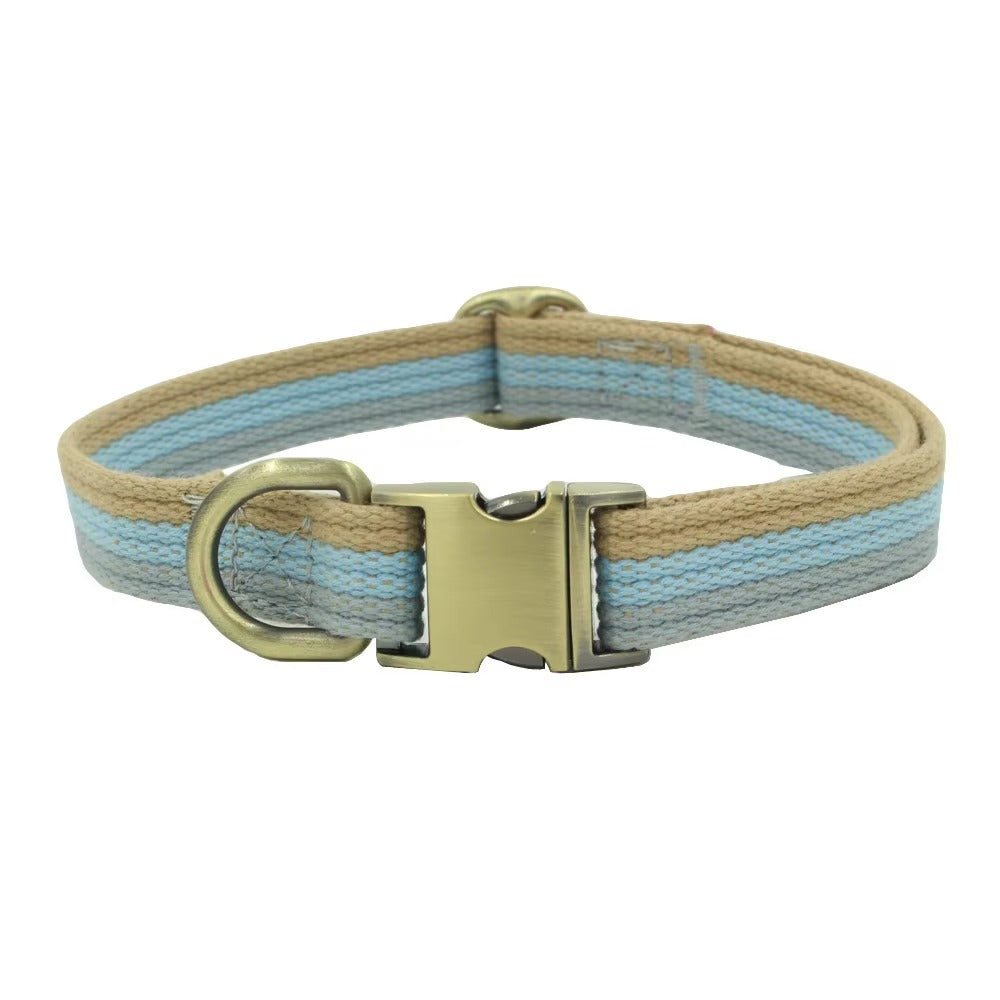 New Engraved Polyester - Cotton Pet Collar (with Metal Buckle) & Comfortable Pet Traction Rope