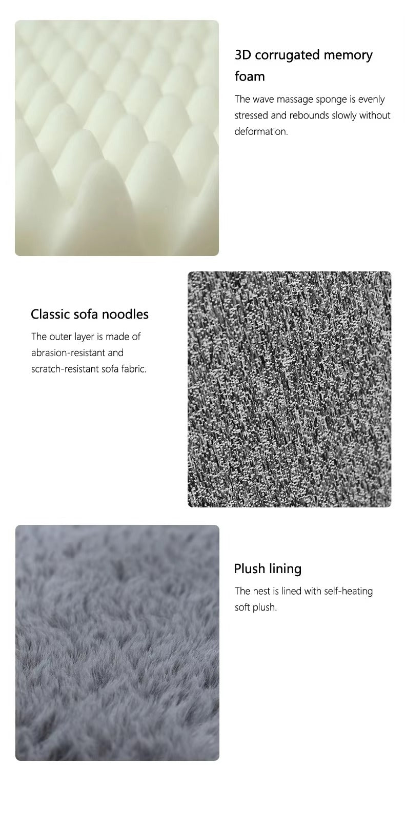 Wholesale Calming Round Cat Pet Sofa Bed – Removable, Washable, Memory Foam, Plush