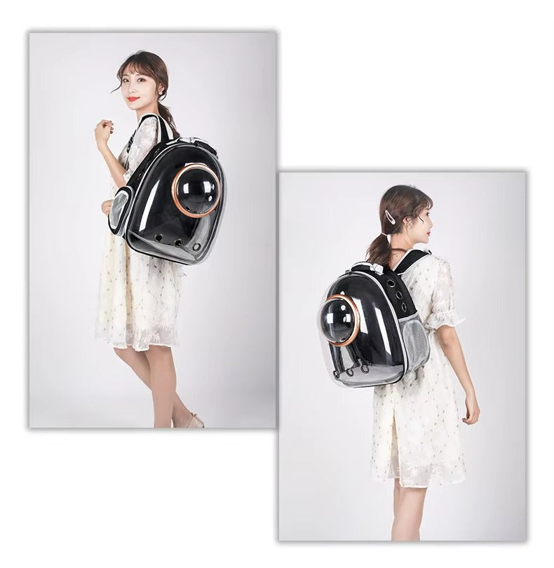 Designer Luxury Pet Carrier – Transparent Bubble Cat Backpack/Dog Travel Bag (Space Capsule Style, Portable)