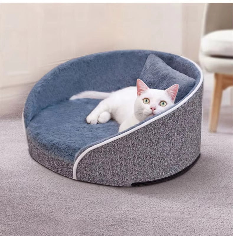 Wholesale Calming Round Cat Pet Sofa Bed – Removable, Washable, Memory Foam, Plush