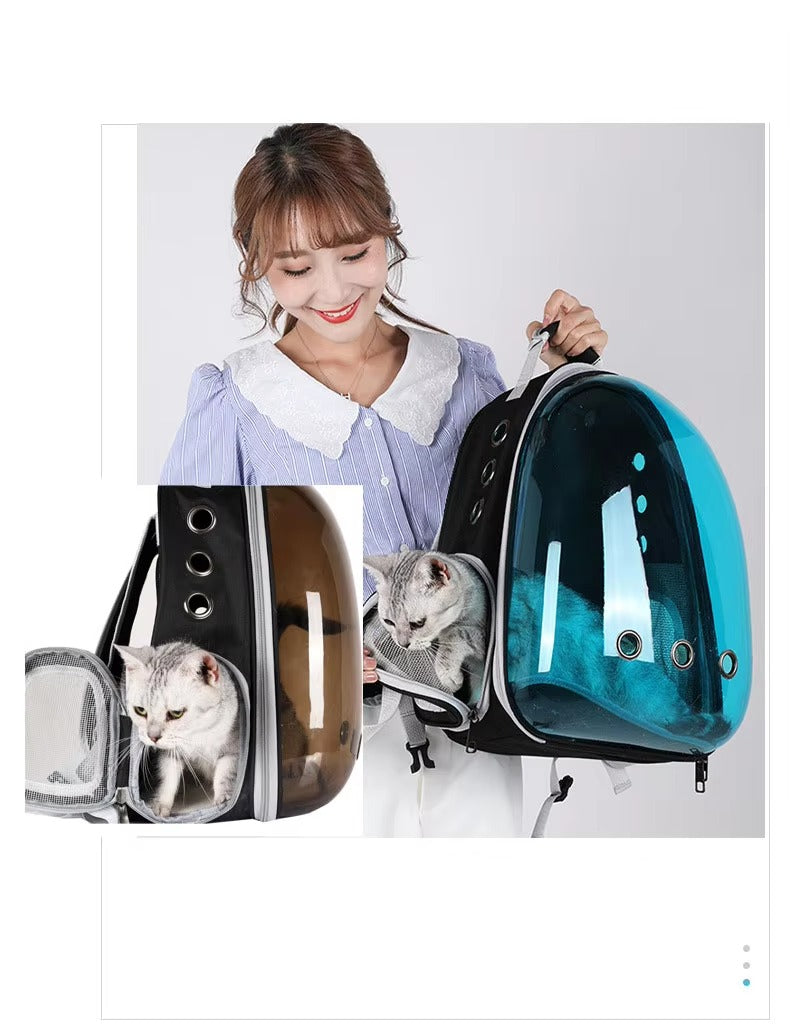 Custom Portable Pet Carrier – Transparent Bubble Cat Backpack/Dog Bag (Space Capsule Style)