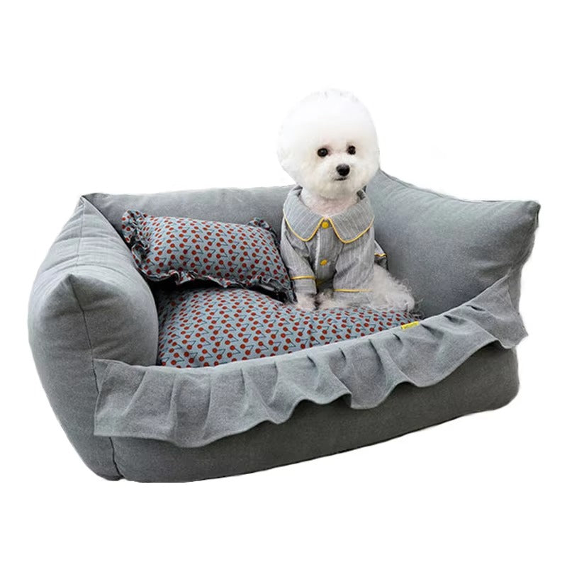 Custom Calming Pet Sofa Bed (for Cats & Dogs) – Removable, Washable, Memory Foam, Luxury Pillow