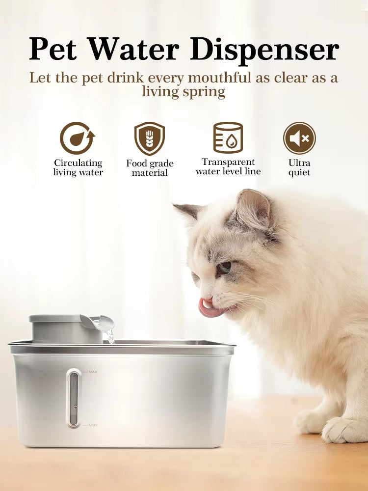 Factory Direct Supply Ultra Quiet Stainless Steel Smart Cat Pet Water Dispenser