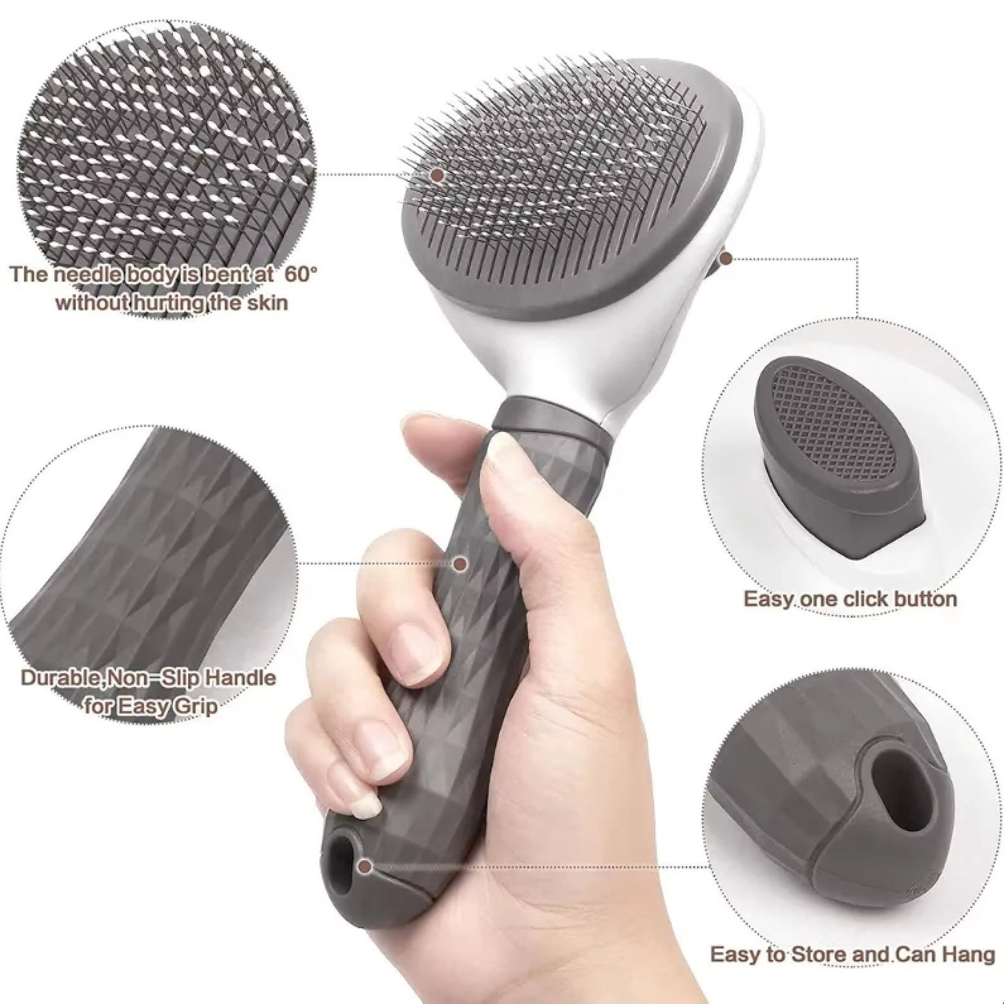 Best-Selling Pet Brush – Convenient, Multi-Functional, with Non-Slip Handle, Comfortable to Use, Removes Loose Hair