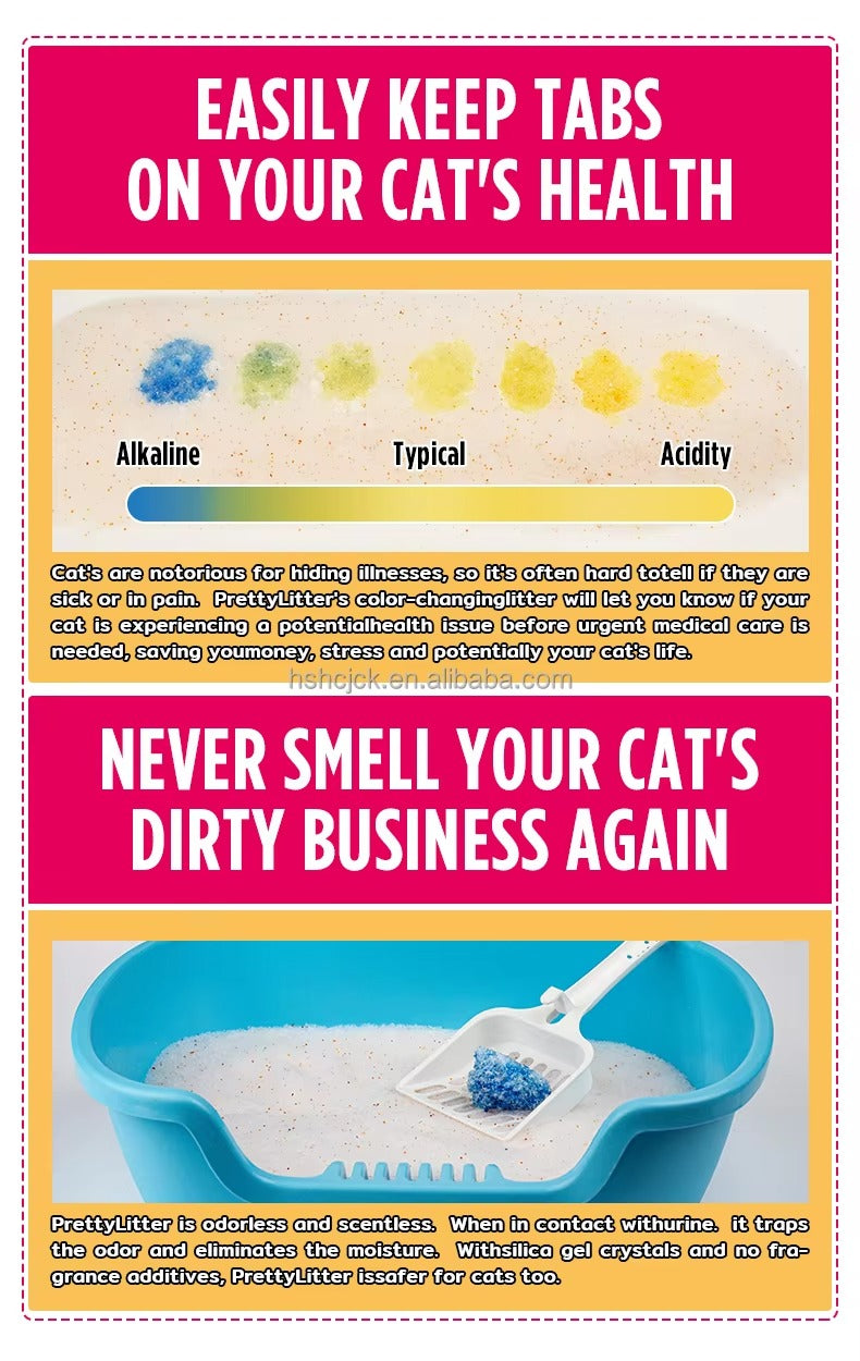 OEM Crystal Cat Litter – Free Design, Highly Absorbent, Eco Friendly, Odor Control, PH Testing